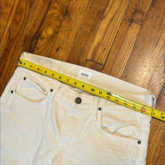 HUDSON Men's Byron Five Pocket Straight Ivory Cream Button Fly Jeans Size 31 - Picture 9 of 13